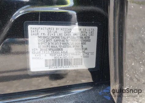 2018 Nissan Sentra Sv from USA, damaged, VIN 3N1AB7APXJL630635